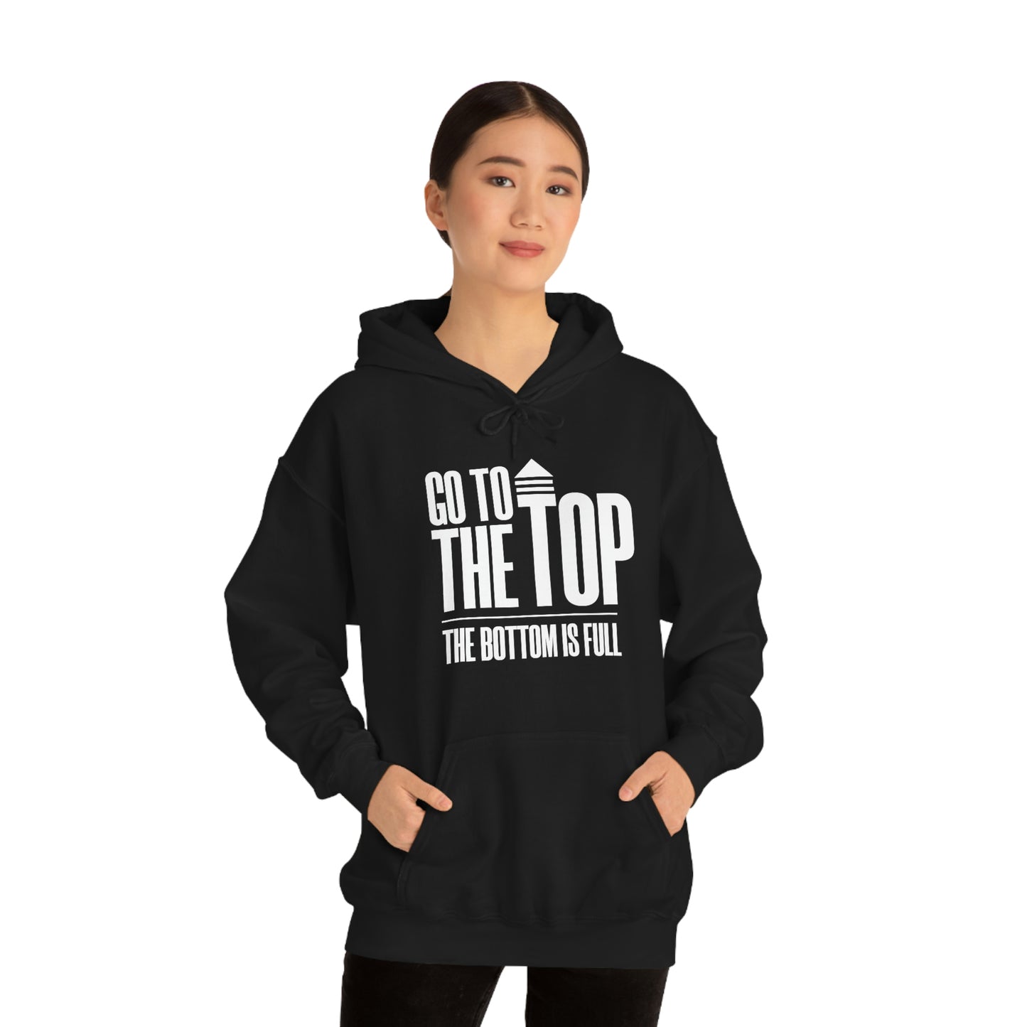 Unisex Heavy Blend™ Hooded Sweatshirt Go To The Top The Bottom Is Full (White Logo)